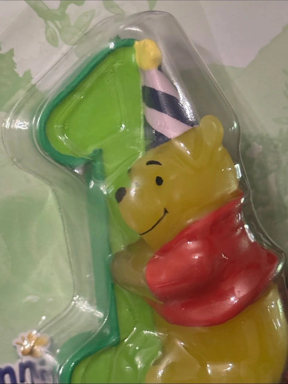 NOS Vintage Disney Hallmark Party Express Winnie The Pooh 1st Birthday Candle